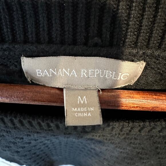 Banana Republic Black Textured Crew Neck Sweater - Picture 6 of 9